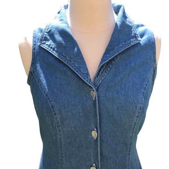 Vintage Scarlett dress 100% cotton size 5/6 cut out back w/ pearlescent buttons - Picture 4 of 5